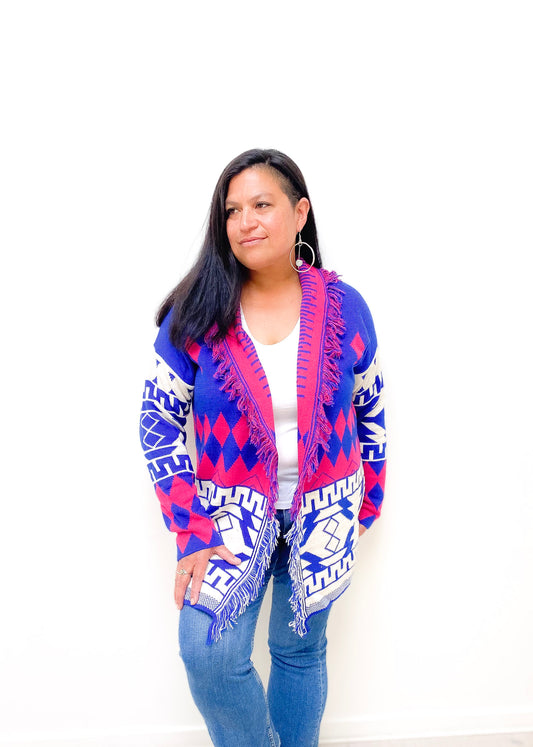 Aztec Fringe Cardigan