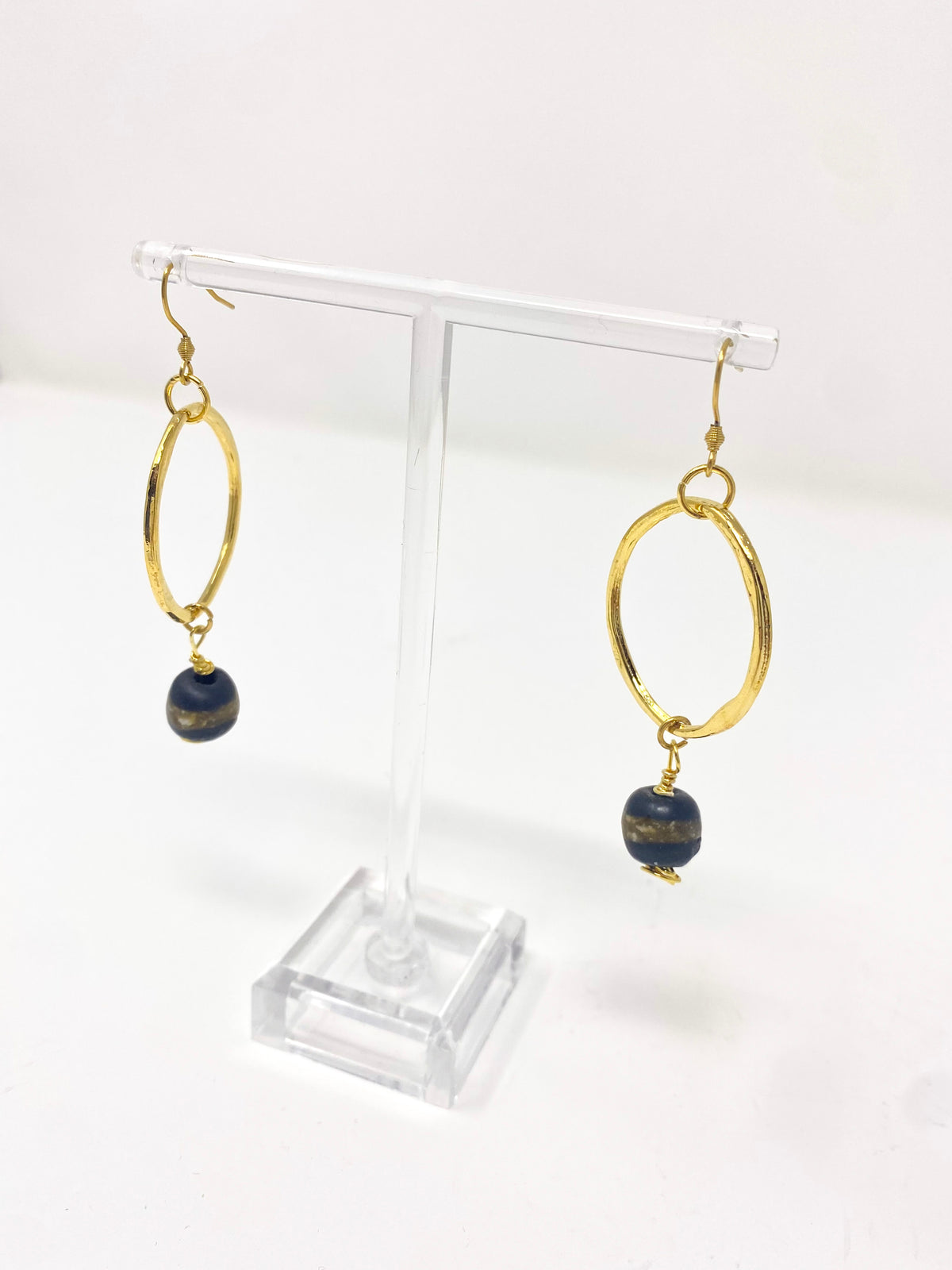 "Best Seller" Black Beaded Hoop Earrings