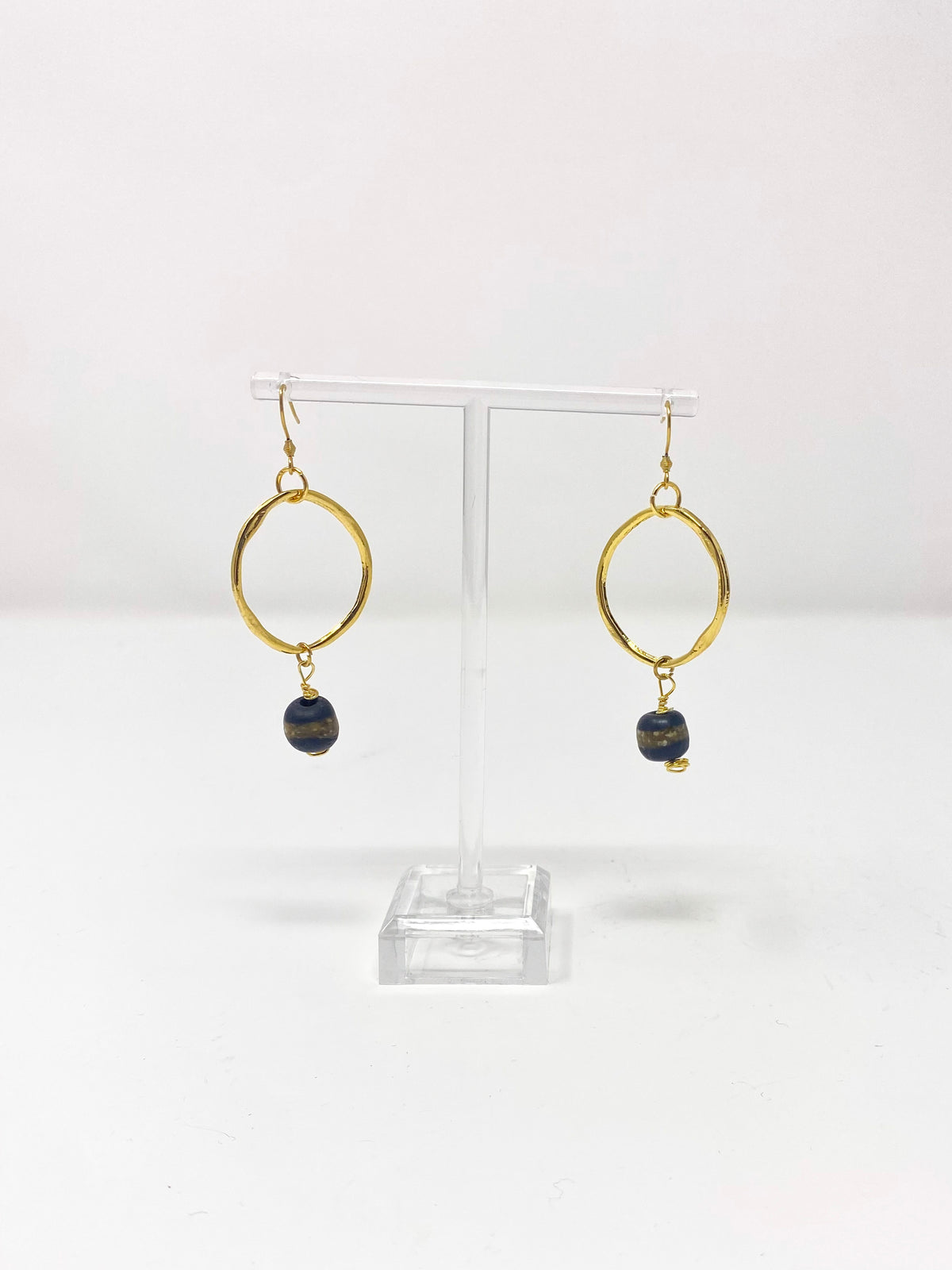 "Best Seller" Black Beaded Hoop Earrings