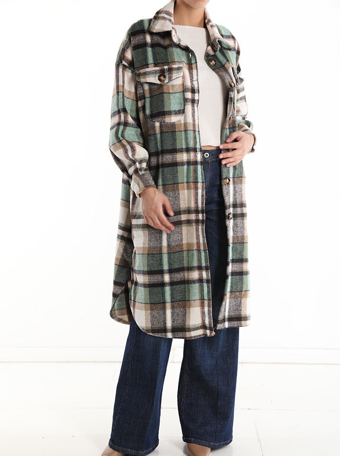 Flannel Shacket - Light Green