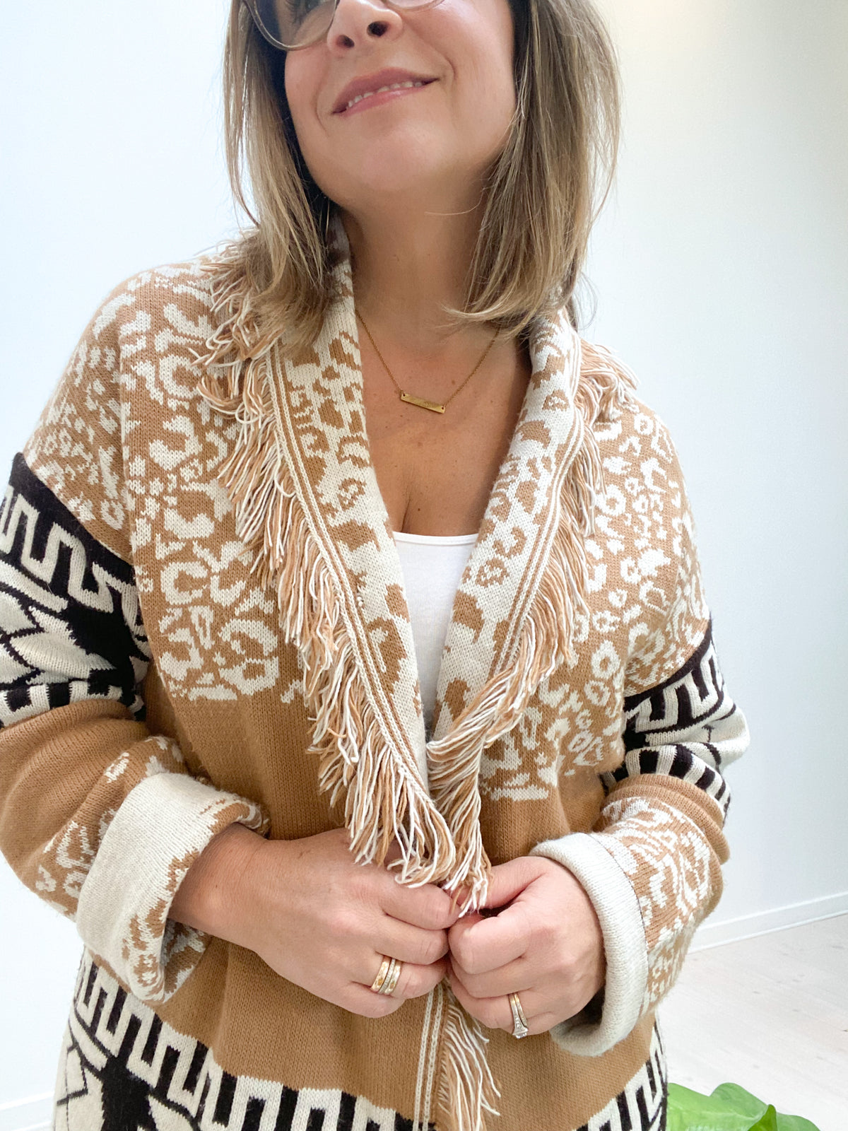 Aztec Fringe Cardigan