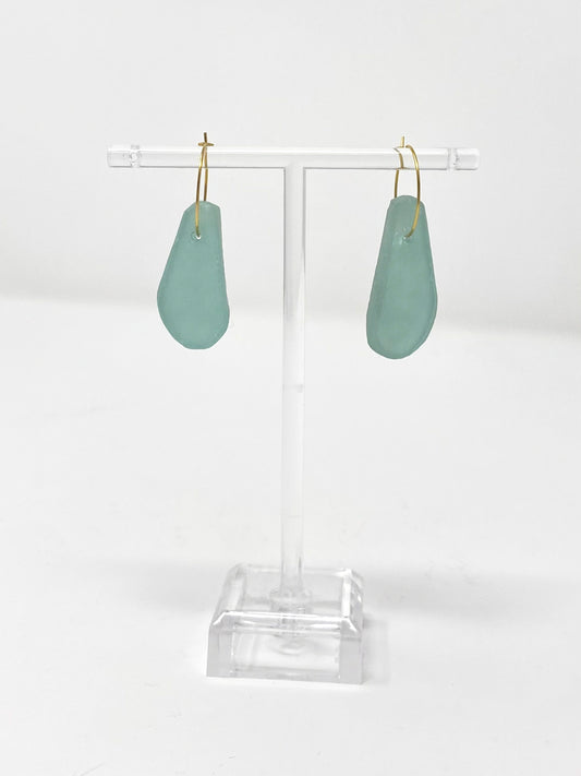 Beach Vibes, Sea Glass Dangle Earrings
