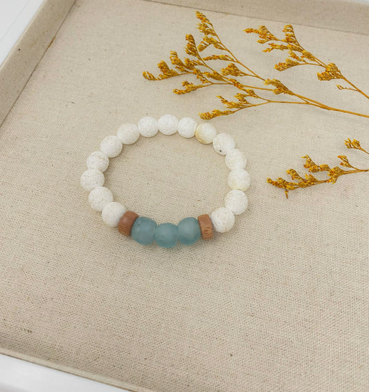 Rustic Aqua Bohemian Beaded Bracelet