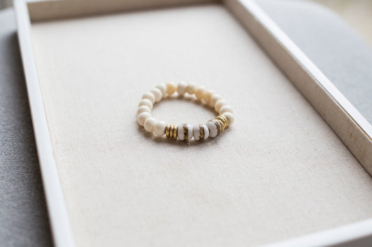 Boho Recycled Glass & Mala Beaded Bracelet
